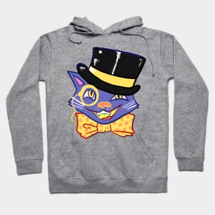 Vintage Halloween Cat Head with Top Hat Hoodie